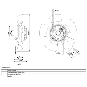 Ventilateurs axiaux électriques ebmpapst A2D210-AA02-10 210 mm 60 W 400 V AC, ventilateurs de climatisation, ventilateurs de refroidissement axiaux - Product Image 3
