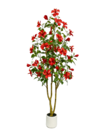 Arbre d'hibiscus artificiel personnalisé, fleurs en pleine floraison, décoration pour la maison et les projets commerciaux, OEM ODM