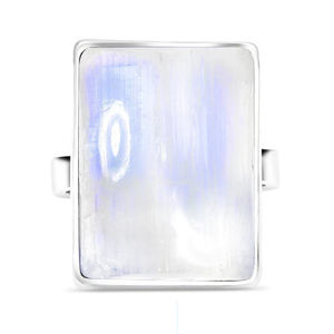 Natural Bezel <b>Set</b> Square Shape Rainbow Moonstone 925 <b>Sterling</b> <b>Silver</b> Wholesale Gemstone Handmade <b>Silver</b> Fine <b>Ring</b> Jewelry - Product Image 1