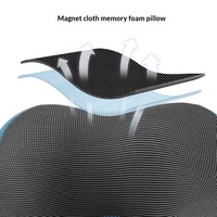 Oreiller de voyage en mousse à mémoire de forme et velours cristal en forme de U avec logo personnalisé, support cervical en tissu magnétique, modèle U001, vente en gros