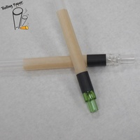 Autocollant personnalisé avec logo, papier de riz non blanchi 109MM98MM84MM, bande de papier à rouler pour fumer avec embout en verre pointu 8MM * 40MM