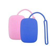 Porte-clé Compact en Silicone, 1 pièce, étui de créateur, pochette portefeuille à chaîne, porte-cartes de crédit