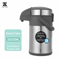 Bouteille isotherme portable en acier inoxydable 316 Zhenneng avec pompe à pression pour la maison et le bureau