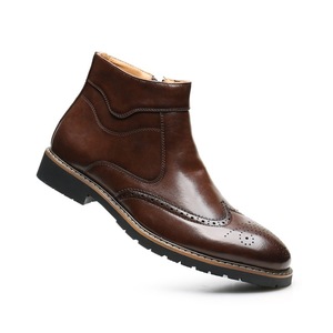 Mocassins décontractés pour hommes, bottes confortables <span class=keywords><strong>vintage</strong></span> à fermeture éclair, <span class=keywords><strong>chaussures</strong></span> de bureau et de soirée pour hommes - Product Image 5