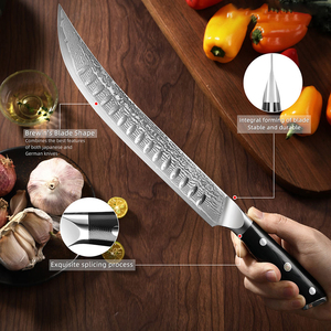 Cuchillo de Cocina de 10 Pulgadas de Acero de Damasco, Ultra Afilado, Forjado, para Cortar Carne, Cuchillo de Carnicero, Mango de Espiga Completa - Product Image 5