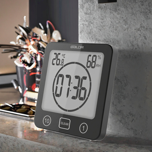 Reloj Digital para Baño <span class=keywords><strong>BALDR</strong></span> B0007, Impermeable, de Plástico, para Montar en la Pared, con Higrómetro, Termómetro, Temporizador y Ventosas - Product Image 3