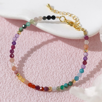 18K verguld gouden armband met meerkleurige edelstenen, delicaat feestelijk juweel cadeau voor vrouwen, Valentijnsdag, nieuwjaar, groothandel