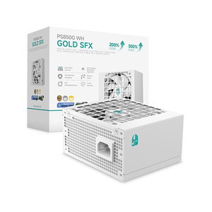 สินค้ามาใหม่ Deepcool PS850G BLACK&WHITE SFX Gold พาวเวอร์ซัพพลายแบบถอดสายได้เต็มรูปแบบ สำหรับคอมพิวเตอร์ตั้งโต๊ะเล่นเกม เคส ITX พาวเวอร์ซัพพลายแบบสวิตชิ่ง - Product Image 1
