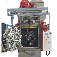 Nueva máquina de granallado superior, colgador giratorio tipo gancho, construcción de acero, desbarbado, pulido con Motor de núcleo PLC
