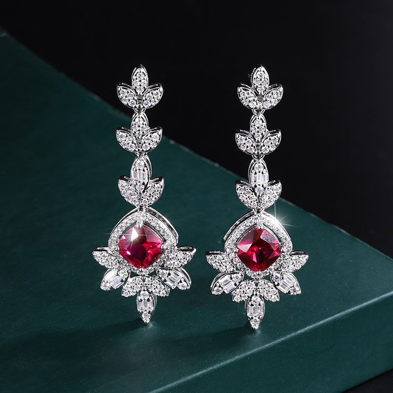Red treasure ear studs