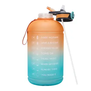 Motivasyon su şişeleri Bpa ücretsiz ile özel zaman işaretleyici Quifit galon 2022 spor egzersiz 128oz bir galon su şişesi