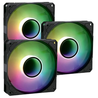 Ventilateur de refroidissement pour boîtier PC RGB 120 mm avec dissipateur thermique en plastique, roulement à billes, 21 dBA, silencieux, haut débit d'air pour PC de jeu