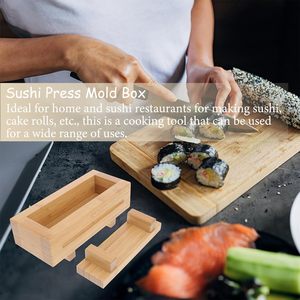 Boîte à <span class=keywords><strong>sushi</strong></span> en bambou, moule à <span class=keywords><strong>sushi</strong></span> rectangulaire, moule à rouleaux de riz portable avec pièces amovibles - Product Image 2