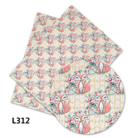 136 cm * 30 cm Professionnel personnalisé Renard et fleurs simili cuir PU pour sacs