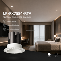 Plafonnier encastré LED COB sans cadre 12W, découpe 75mm, pour plafond en plâtre, CRI90+ UGR<19 LP-FX7584-RTA-0