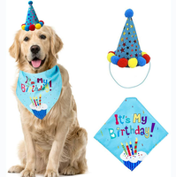 Ensemble de bandana pour chien, jouet, gâteau, chapeau, écharpe, drapeau, fournitures pour fête d'anniversaire, ballon avec accessoires mignons pour animaux de compagnie