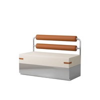 Ensemble de chaises de salle à manger modernes en acier inoxydable avec siège en cuir pour hôtels, restaurants, bars à domicile et usage commercial