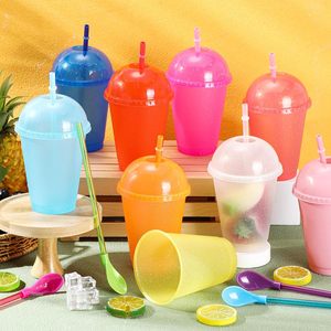 Vaso de Plástico Reutilizable de 16oz con Tapa de Domo y Orificio Grande para Pajita Ancha - Product Image 4