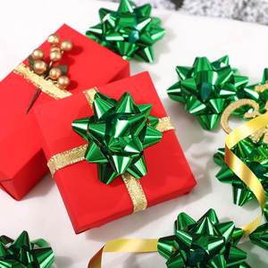 Factory Price Direct Sale Luxury Self Adhesive 4pcs Plastic <b>Ribbon</b> Star Bow Set for Valentine's Day Birthday Gift Box Decoration - Product Image 2