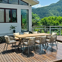 Ensemble de meubles d'extérieur en alliage d'aluminium de style traditionnel, table et chaises de jardin imperméables, balcon, terrasse, salon, chambre, parc