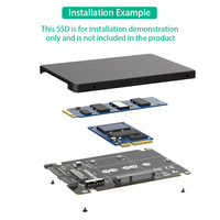 2 in 1 menggabungkan M.2 NGFF key B & mSATA SSD ke 2.5 SATA3 Adapter dengan plastik penutup