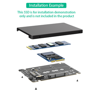 2 in 1 플라스틱 인클로저로 2.5 SATA3 어댑터에 M.2 NGFF 키 B & mSATA SSD를 결합 - Product Image 4
