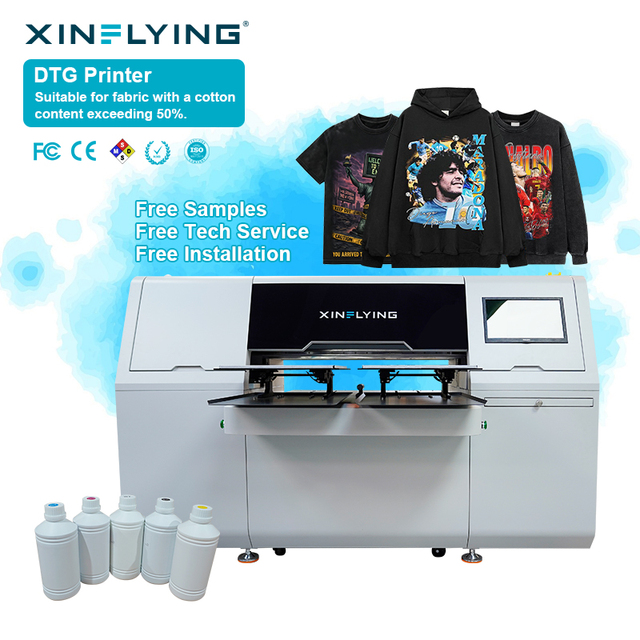XINFLYING Fast Delivery Dual Platen DTG Printer 4 Heads 40x50cm T-Shirt Printing Machine 1 PPM Android Control