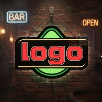 Boîte à lumière LED ultra-fine personnalisée en forme de bouteille avec logo lumineux, enseigne publicitaire décorative en acrylique pour pub