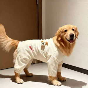 Combinaison légère en coton pour chien, printemps-automne, color block, adorable barboteuse à quatre pattes pour Golden Retriever, Samoyed, Labrador, grands chiens - Product Image 1