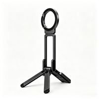 360 °   Support de téléphone magnétique rotatif, pliable et portable, support multifonctionnel pour personne paresseuse, mousqueton d'escalade