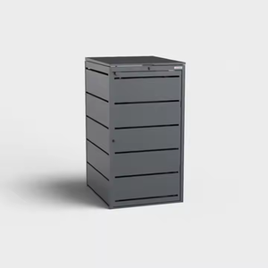 حاوية ثلاثية لسلات المهملات للحدائق والفناءات، خزانة معدنية مخفية للمساحات الخارجية، هيكل متين مقاوم للعوامل الجوية، تصميم كلاسيكي قابل للإزالة - Product Image 2