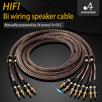 Câble de haut-parleur bi-câblé HIFI, 24 brins, fil OCC tressé en cuivre pur, connecteur SpeakON, microphone, home cinéma, téléphone, DVD