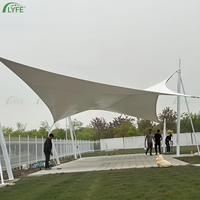 Auvent en membrane tendue Lyfe Elegant Star Sail, structure en acier antirouille, abri solaire pour cour de villa extérieure