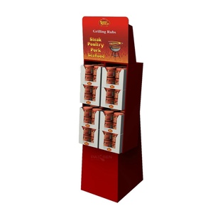 Customized Foldable Supermarket Cardboard Display <b>Stand</b> Promotion Corrugated Paper Advertising Display Shelf - Product Image 3