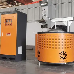 Judian 100kg fixed type industrial scrap aluminum cans melting furnace IGBT electric induction aluminum smelters with crucible