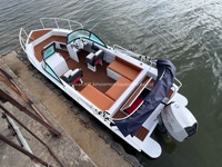 Bateaux de parasail de luxe d'occasion en aluminium soudé pour 8 passagers à vendre en Chine, bateau de pêche familial modulaire hors-bord mini pour la pêche en haute mer