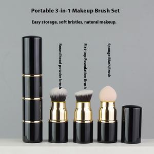 Mini brocha de <span class=keywords><strong>maquillaje</strong></span> facial portátil 3 en 1 genuina, base desmontable, polvo suelto, rubor Angular, juego de <span class=keywords><strong>brochas</strong></span> de <span class=keywords><strong>maquillaje</strong></span> - Product Image 3