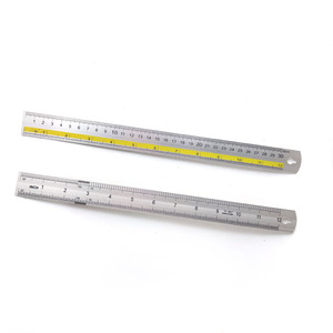 Regla de Aluminio de Alta Precisión para Trabajos en Madera, Herramienta de Medición de 12 Pulgadas/30 cm, Reglas Rectas para Dibujo SURWIN, Plateado Amarillo - Product Image 2