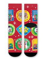 Chaussettes de Noël unisexe rouges à sublimation numérique, motif homme pain d'épices festif d'automne, nouveauté respirante pour les fêtes, vente en gros