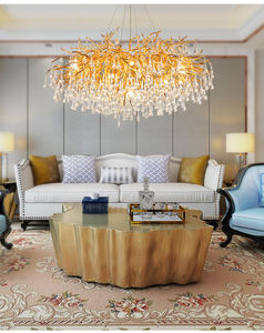 Candelabro de cristal dorado de latón Vintage de lujo moderno de rama grande 2024 es adecuado para comedor sala de estar candelabros LED para el hogar - Product Image 4