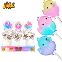 Fabricant chinois de bonbons, vente en gros de bonbons jouets, sucettes lumineuses en forme de poulet, certifiées EN71, en plastique, saveurs de fruits mélangés