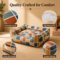 Coussin carré en tissu imprimé créatif pour chien et chat, nid pour animaux toutes saisons, amovible et lavable, pour petits animaux