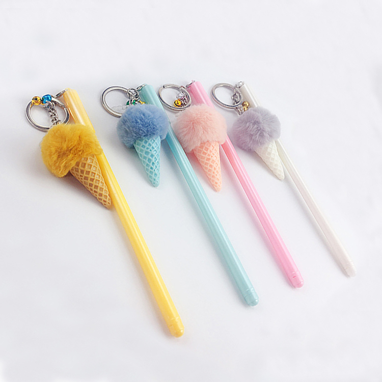 Sibba Pom Pom Pens 5 Stück – Flauschige Kugelschreiber Mit Schwarzer Gel-Tinte, Ca. 22 Cm Lang