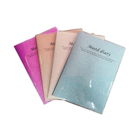 Grand cahier 18 carats coréen coloré poudre scintillante petit livre frais de papeterie d'étudiant en caoutchouc épaissi journal en PVC