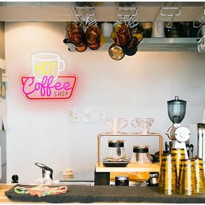 Hot Coffee Letreros Neon LED dimmable USB powered ambient <b>light</b> store <b>window</b> decoration <b>light</b> street indicator <b>light</b> Customized - Product Image 3