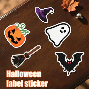 Pegatinas de PVC de Murciélagos y Calabazas de Halloween, Ecológicas, Duraderas, Personalizadas, 500 Unidades, Decoración Impermeable de Vinilo para Fiestas Infantiles, Dibujos Animados - Product Image 3