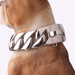Collar de Acero Inoxidable Dorado de 32 mm para Perros de Raza Grande - Resistente, Fuerte y Duradero para Mastín, Cane Corso, <span class=keywords><strong>Pitbull</strong></span> - Product Image 3