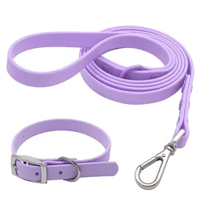 Ondersteuning Op Maat Logo Kleur Pvc Hondenhalsband Lood Waterdichte Duurzame Luxe Mode Pvc Hondenriem Voor Looptraining