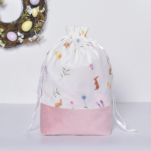 Factory Direct Selling Velvet Rabbit Printing Drawstring Sublimation Blank <strong>Easter</strong> Craft <strong>Bags</strong> - Product Image 4