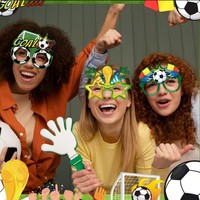 Ensemble de 12 lunettes en papier sur le thème du football, fabriquées en Chine, parfaites pour les fêtes sur le thème du football, les événements de visionnage des matchs